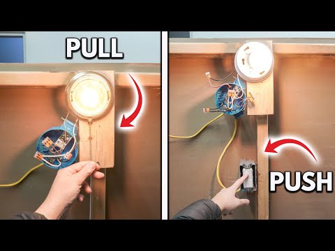 How To Change A Pull-Chain Light Switch To A Push Lever Switch! DIY Wiring Tutorial For Beginners!