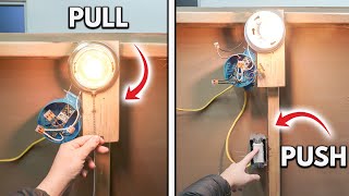 How To Change A Pull-Chain Light Switch To A Push Lever Switch! DIY Wiring Tutorial For Beginners!