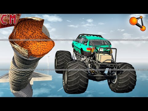 Open Bridge Jumping Crashes (Giant WORM) Beamng drive