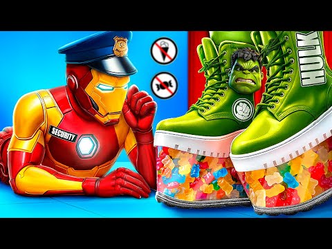 Fake Superheroes vs Real Superheroes! Easy Sneaking Into the Movies Challenge!
