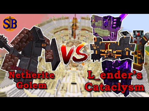 Netherite Golem (Golemania) vs  L_Ender's Cataclysm | Minecraft Mob Battle