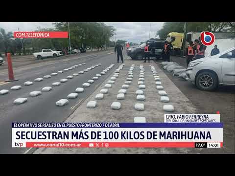 Más de 100 kilos de marihuana incautados en el puesto 7 de Abril