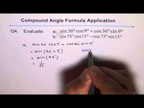 Evaluate Using Compound Angle Sin 45 Q4