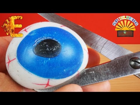 GLIBBER AUGE ZERSCHNEIDEN - Was ist innen drin ? GLIBBER SLIME SCHLEIM deutsch Experiment