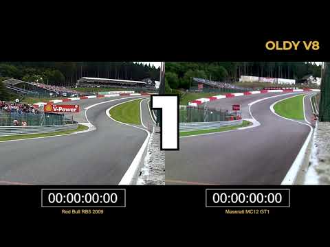 F1 VS GT - Speed comparison with timer (F1 V8 C6-R MC12)