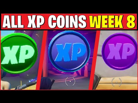 *NEW* All XP Coins Locations in Fortnite Week 8 (GREEN, BLUE, PURPLE XP COINS)