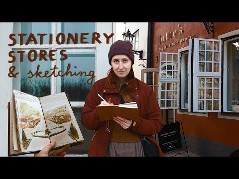 Exploring Latvian STATIONERY STORES and sketching from life.