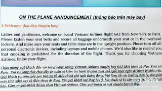 Cabin Crew Voice Check - Tiếng Anh Tiếp Viên Hàng Không