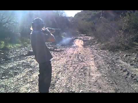 Shooting a shotgun at a fake head