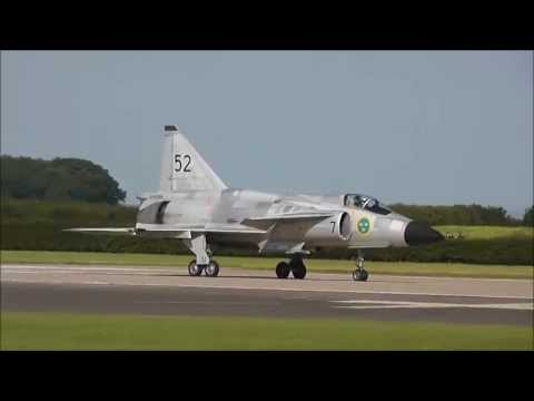 SAAB Viggen AJS37 swedish historic flight at Waddington Airshow 2013