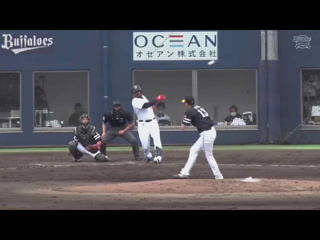【ファーム】バファローズ・ジョーンズ センターへ勝ち越しのタイムリーヒットを放つ!! 2021/6/5 B-H(ファーム)