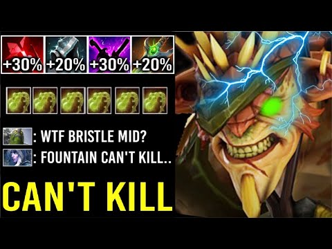Most Disgusting Mid 1v5 Can't Kill -90% Damage +100% Lifesteal Unkillable Bristleback RAMPAGE Dota 2
