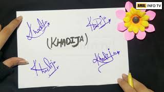 Khadija Name Signature - Handwritten Signature Sty