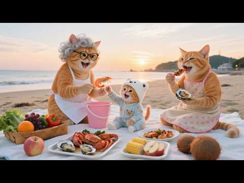 Ginger Kitten Meets Grandma 💕, Mama Cat’s Relaxing Seaside Adventure 🐾🌊 | Funny Cat Videos