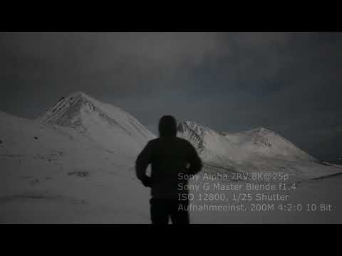 Sony Alpha 7RV 8K@25p ISO12800 - LowLight Test bei Nacht ca. 80% Mondlicht /ca.21:30h Nord Norwegen