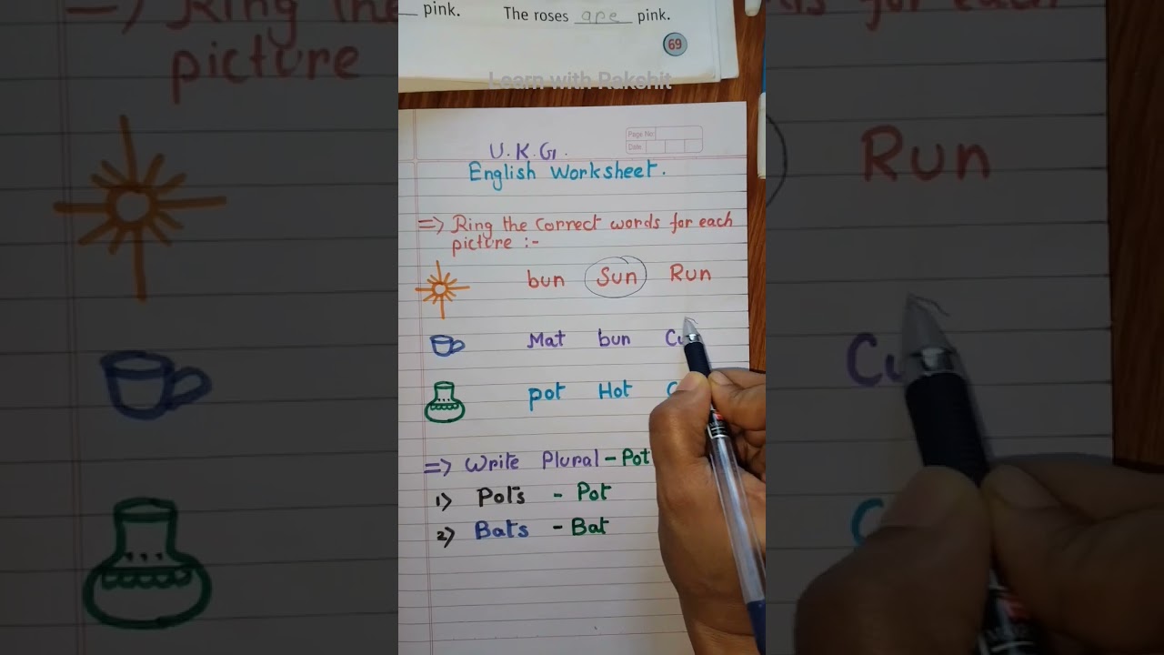 Ukg English worksheet | senior kg works | #ukg #kg2 #learnenglish #seniorkg #englishquestion