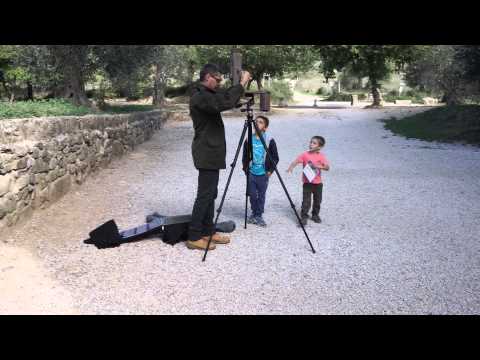 Working on a shot at the Sant'Antimo Abbey with my assistant Andrea
