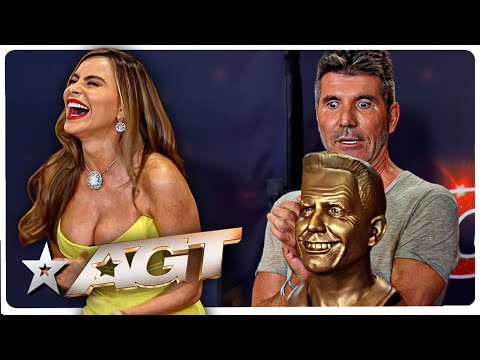 Awkward! Sofia Vergara PRANKS Simon Cowell on America's Got Talent!