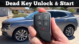 2021 - 2024 BUICK ENVISION - How to Unlock, Open & Start With Dead Remote Key Fob Battery