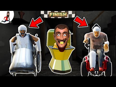 Granny Racing vs Gold Toilet Granny ► funny horror game granny parody game
