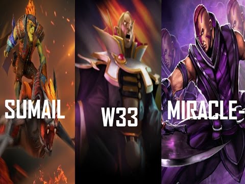 Pro Dota 2 Player- w33,Sumail,Miracle- Insane 8000MMR Game!