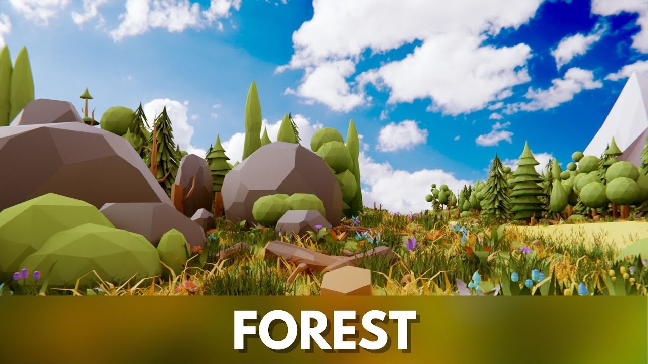 Low Poly Nature Forest 3D Model