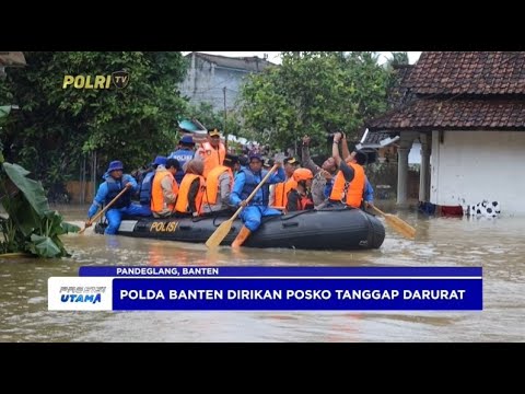 KAPOLDA BANTEN TINJAU BANJIR PANDEGLANG