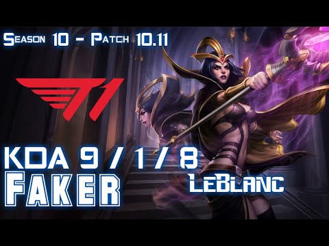 T1 Faker LEBLANC vs SYLAS Mid - Patch 10.11 KR Ranked