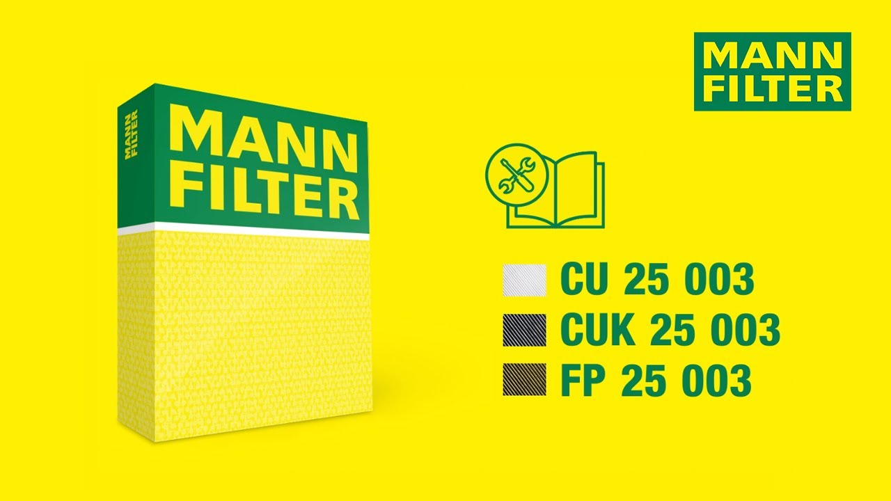 How to change a cabin air filter by MANN-FILTER I CU 25 003 - CUK 25 003 - FP 25003