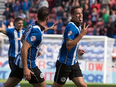 ORIOL RIERA SCORES HIS FIRST WIGAN ATHLETIC GOAL v BLACKPOOL - 23/08/2014