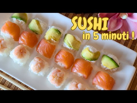 SUSHI FATTO IN CASA IN 5  MINUTI | Sushi veloce | Riso per Sushi | Ricetta Sushi | Cube Sushi