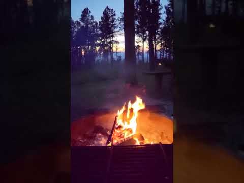 Campfire at sunset