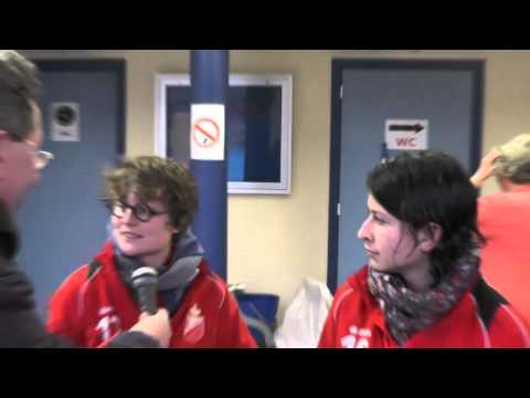 Elsa Soleil et Gina Di Natale après FWS Woluwe - RAEC Mons le 25 01 2014
