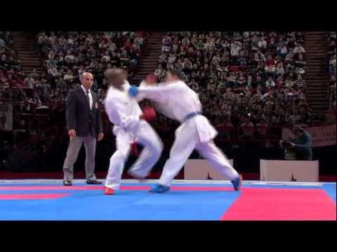 Davy Dona vs Oualid Bouabaoub. Bronze Male Kumite -75kg. 21st WKF World Karate Championships 2012