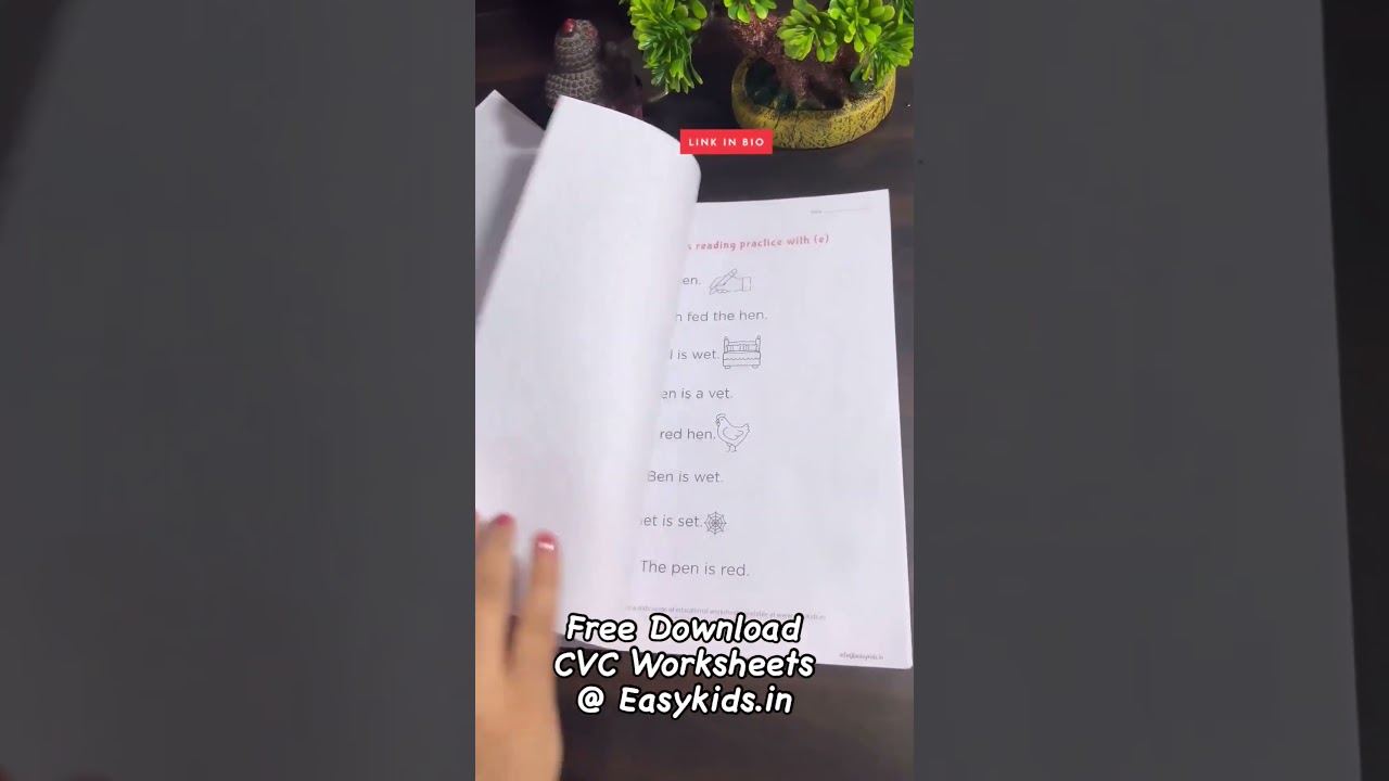 CVC Worksheets - Free Download @ EasyKids.in #kindergarten #kids #school