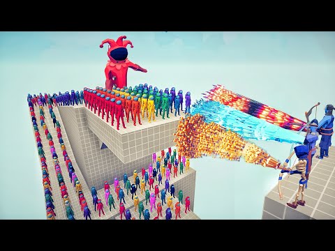 100x AMONG US ARMY + GIANT IMPOSTER vs 3x EVERY GOD - Totally Accurate Battle Simulator TABS