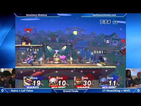 Smashacre Gluttony - CT Mew2King + MVD vs Nairo + False - Grand Finals - SSBB