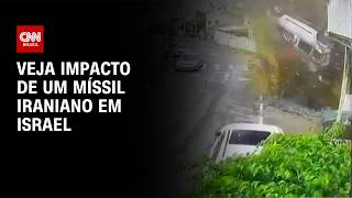 Vídeo: Câmera de segurança registra impacto de míssil iraniano em Israel | CNN BRASIL
