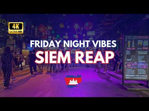 Siem Reap After Dark 🇰🇭 | Friday Night Party Vibes &amp; Street Life
