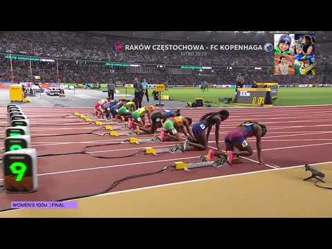 Bieg na 100m - finał MŚ Budapeszt 2023(6 miejsce Ewy Swobody)