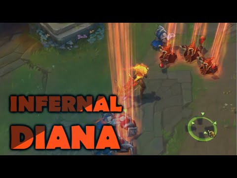 INFERNAL DIANA Skin Spotlight Gameplay - League of Legends