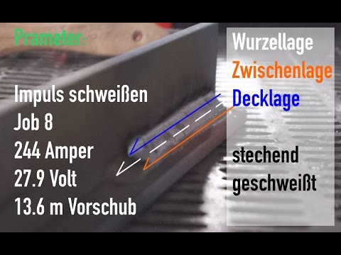 MIG MAG gas shielded welding pulse or spray arc intermediate pass cover pass