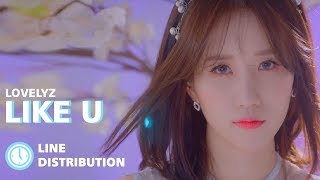 Lovelyz (러블리즈) - Like U : Line Distribution (Color Coded)