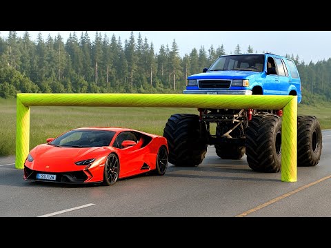 Cars vs Low Pipes Challenge #7 in BeamNG Drive! 