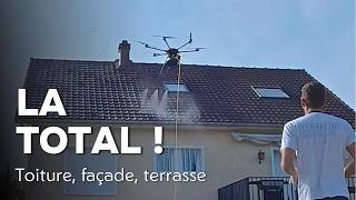 Nettoyage complet d'une maison : toiture par drone, façade et terrasse