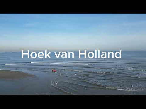 Drone Flight over the beach of Hoek van Holland in the Netherlands.