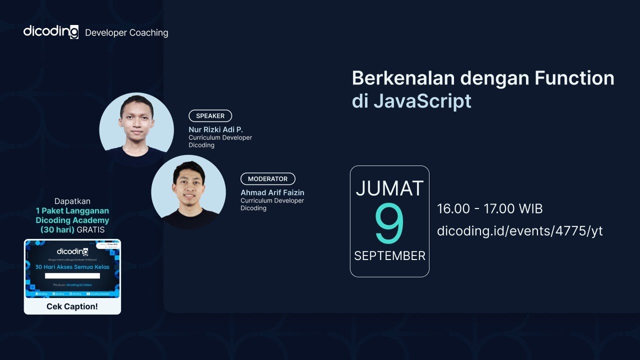 Dicoding Developer Coaching #64: Back-End | Berkenalan dengan Function di JavaScript