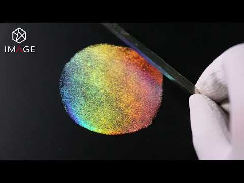 Magnetism test of optical magnetic holographic pigment powder, used for nails, printing, car paints