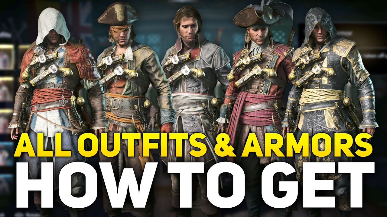 AC Black Flag Resynced   All Outfits Showcase & How To Get Them