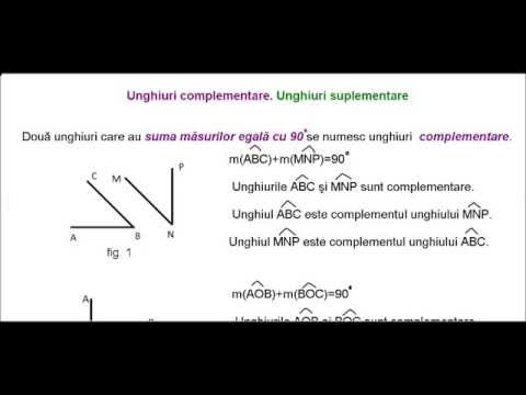 Unghiuri complementare. Unghiuri suplementare.TEORIE